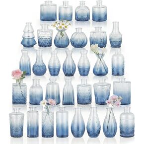 BEAHOT 32 عبوة من مزهريات الزهور الذهبية بكميات كبيرة، مزهريات زجاجية صغيرة عتيقة للقطع المركزية، ديكور الزفاف، تزيين الحفلات والمنزل، عيد الأم (ذهبي) in Kuwait