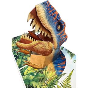 بطاقات منبثقة بتصميم Coralogo T-Rex Roaring - بطاقة تهنئة رائعة على شكل ديناصور ثلاثية الأبعاد مع مظروف لمحبي الديناصورات والأطفال والرجال والأب وهدية ديناصور مضحكة لعيد الميلاد وعيد الحب واللحظات الخاصة in Kuwait