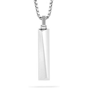 Buve الفولاذ المقاوم للصدأ الحد الأدنى مستطيل قلادة قلادة ضئيلة ث / 26 بوصة رولو سلسلة in Kuwait