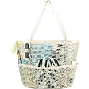 Beach Bag for Women with Outer Pocket, Waterproof Large Tote Bag for Cruise Essentials in Kuwait
