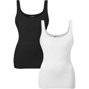 EUYZOU Womens 3PK Shapewear Tummy Control Tank Top Scoop Neck Seamless Compression Tanks for Women Body Shaper Camisole Top, Black/White/Grey XXL in Saudi Arabia