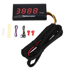 Motorcycle Tachometer Gauge Ultra Thin LCD Rainproof Backlight Digital Speedometer RPM Meter Universal for Motorcycles ABS Material 60 x 30 x 13mm (Red) in Kuwait