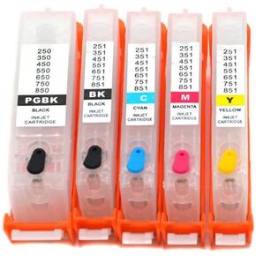 Ink Cartridge Refill PGI-550 CLI-551 Compatible with Printers MG5450 MG5550 MG5650 MG6350 MG6450 MG6650 MG7150 MG7550 MX725 MX925 IX6850 MG6350(6Color) in Kuwait