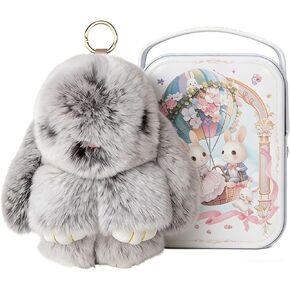 Keychain with Box, Bunny Keychain with Tin, BunnyCute Plush Key chain, Fluffy Car Charm for Bags & Backpacks in Kuwait