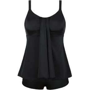 Septangle Womens Blouson Tankini Bathing Suits Shorts Two Piece Loose Fit Swimsuits Athletic Cross Criss Back Swimwear in Kuwait