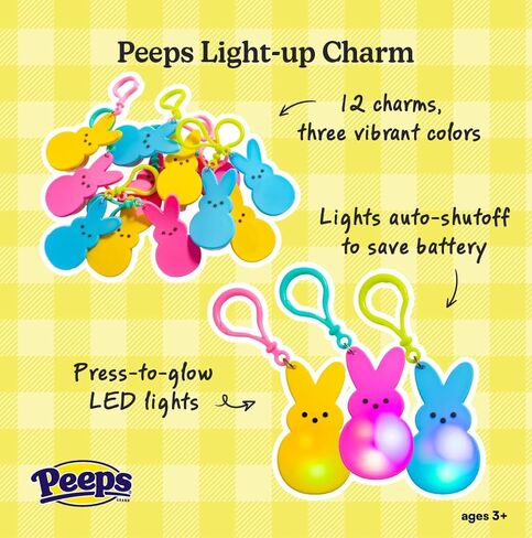 سحر أرنب عيد الفصح المضيء للأطفال من بيبس - 12 حزمة من ألعاب المشبك المتوهجة بنمط اللمحات LED بثلاثة ألوان، حشوات سلة عيد الفصح، هدايا الحفلات، جوائز الفصول الدراسية، هدايا الربيع الخالية من الحلوى in Kuwait