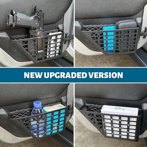 صندوق تخزين معدني للباب الخلفي من FUNY منظم باب السيارة متوافق مع 2007-2018 Jeep Wrangler JK JKU 4 أبواب جانبية، طلاء مضاد للصدأ، قطعتان in Saudi Arabia