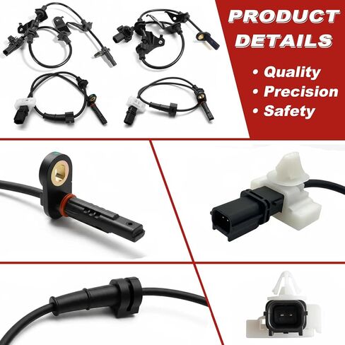 مستشعر سرعة عجلة ABS 4 قطع: أمامي خلفي يسار ويمين متوافق مع Acura 2009-2014 TSX L4 2.4L V6 3.5L، Honda 2008-2012 Accord L4 2.4L V6 3.5L، 2010-2011 Accord Crosstour V6 3.5L، 2012 CR-V L4 2.4L in Kuwait