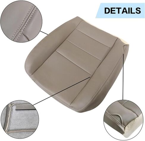 GXARTS Tan Leather Driver & Passenger Side Bottom Replacement Seat Cover & Top Lean Back Cover & Foam Cushion Fit for Ford F250 F350 F450 F550 Lariat XLT 2002-2007 Excursion 2002 2003-2005 in Saudi Arabia