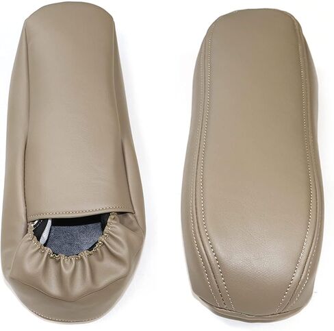 GXARTS Tan Leather Driver & Passenger Side Bottom Replacement Seat Cover & Top Lean Back Cover & Foam Cushion Fit for Ford F250 F350 F450 F550 Lariat XLT 2002-2007 Excursion 2002 2003-2005 in Saudi Arabia