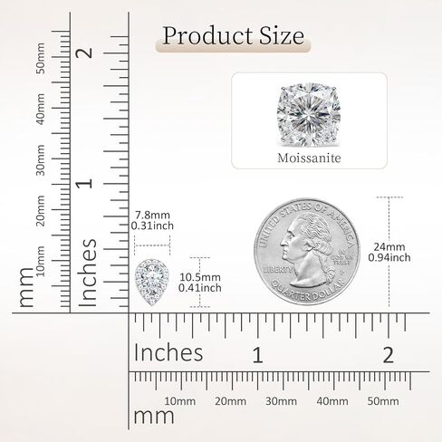 1.77CT Moissanite Stud Earrings, D Color VVS1 S925 Sterling Silver Moissanite Stud Earrings for Women Valentines Anniversary Birthday Jewelry Gifts in Saudi Arabia