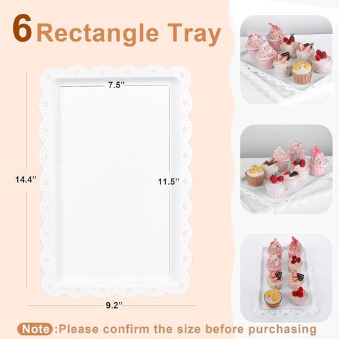 10 Pcs Cake Stand White Plastic Dessert Table Set 4 3 Tire Cupcake Display Stands Cookie Tray Rack Serving Tower and 6 Trays for Wedding Baby Shower Tea Party in Kuwait