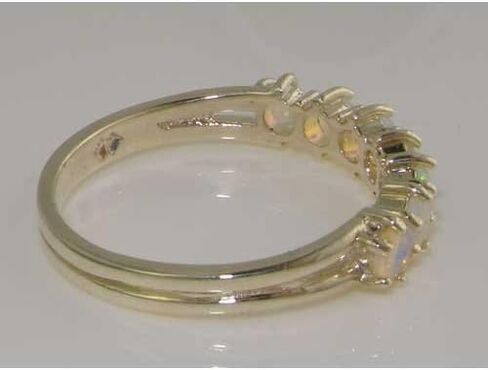 LetsBuyGold 925 Sterling Silver Real Genuine Opal Womens Eternity Ring - Size 11 in Kuwait