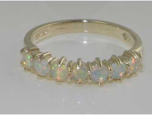 LetsBuyGold 925 Sterling Silver Real Genuine Opal Womens Eternity Ring - Size 11 in Kuwait