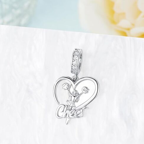 Cheer Charms for Women 925 Sterling Silver Cheer Charms for Jewelry cheerleader gifts in Saudi Arabia
