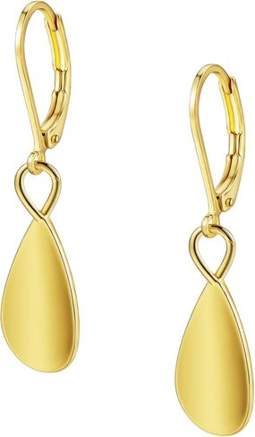 14K Gold Disc Leverback Earrings for Women Gold and Silver Circle Drop Dangle Earrings Jewelry Hypoallergenic Hammered Leverback Dangle Earrings for Gifts in Saudi Arabia