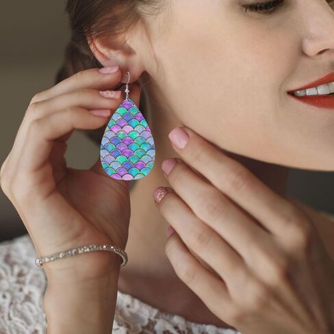 أقراط حورية البحر اليابانية على شكل دمعة للنساء، أقراط متدلية للنساء، هدايا أقراط من الجلد الصناعي خفيفة الوزن in Kuwait