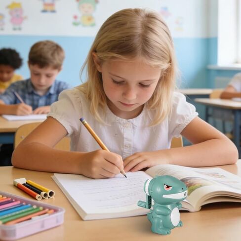 مبراة يدوية على شكل ديناصور من توفيكو، مبراة أقلام رصاص للأطفال، مبراة أقلام رصاص لطيفة، مبراة أقلام رصاص للفتيات، مبراة كهربائية بألوان زاهية، هدية للأطفال، صبي من البلاستيك in Kuwait