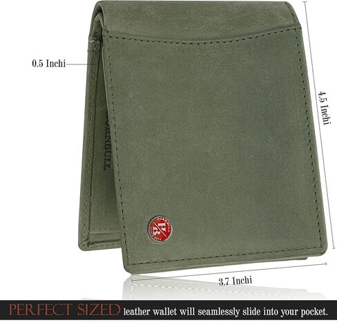 Themes Leather Wallet for Men | Stylish Valentine's Day Mens Gift Wallet | RFID Blocking Wallets Men Leather (Green) in Saudi Arabia