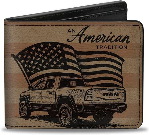 Buckle-Down Ram Wallet, Bifold, Ram 1500 RHO An American Tradition Ram Logo Beige Americana, Vegan Leather in Saudi Arabia