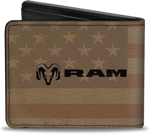 Buckle-Down Ram Wallet, Bifold, Ram 1500 RHO An American Tradition Ram Logo Beige Americana, Vegan Leather in Saudi Arabia