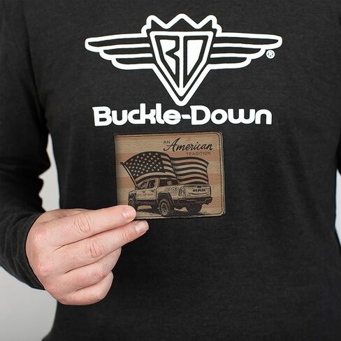 Buckle-Down Ram Wallet, Bifold, Ram 1500 RHO An American Tradition Ram Logo Beige Americana, Vegan Leather in Saudi Arabia