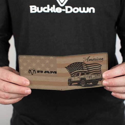 Buckle-Down Ram Wallet, Bifold, Ram 1500 RHO An American Tradition Ram Logo Beige Americana, Vegan Leather in Saudi Arabia