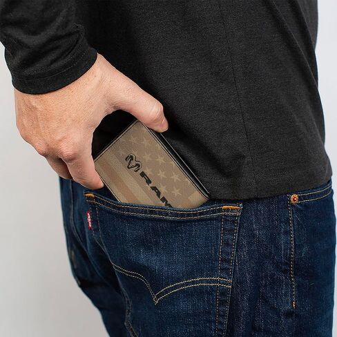 Buckle-Down Ram Wallet, Bifold, Ram 1500 RHO An American Tradition Ram Logo Beige Americana, Vegan Leather in Saudi Arabia