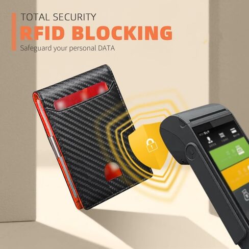 Slim RFID Blocking Wallet for Men – Minimalist Bifold Leather Wallet with 11 Card Holder & ID Window – Front Pocket Money Clip Design in Saudi Arabia