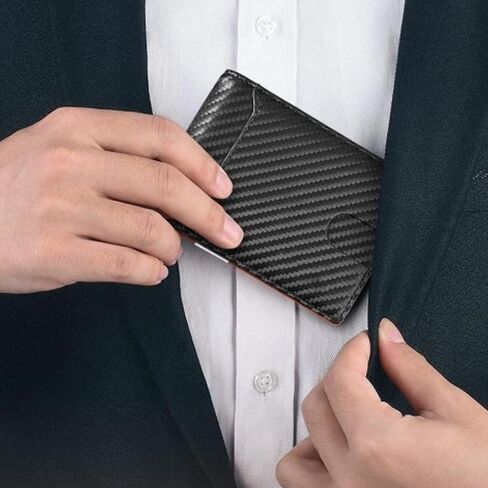 Slim RFID Blocking Wallet for Men – Minimalist Bifold Leather Wallet with 11 Card Holder & ID Window – Front Pocket Money Clip Design in Saudi Arabia