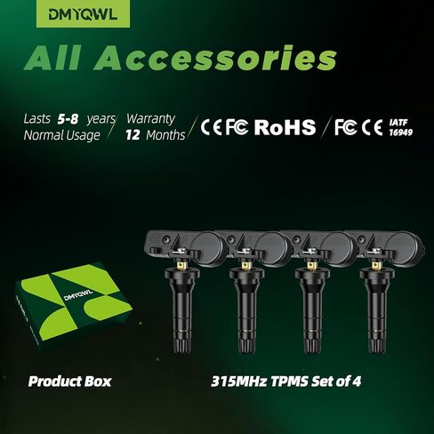 TPMS 315 ميجاهرتز لشاحنات جنرال موتورز؛ شيفروليه سيلفرادو 1500(07-18)|سيلفرادو 2500/3500(07-19)|كولورادو(15-22)|Express(07-22)|جي إم سي Sierra1500(07-18)|Sierra2500/3500(07-19) مستشعر ضغط الإطارات (4 قطع) in Kuwait