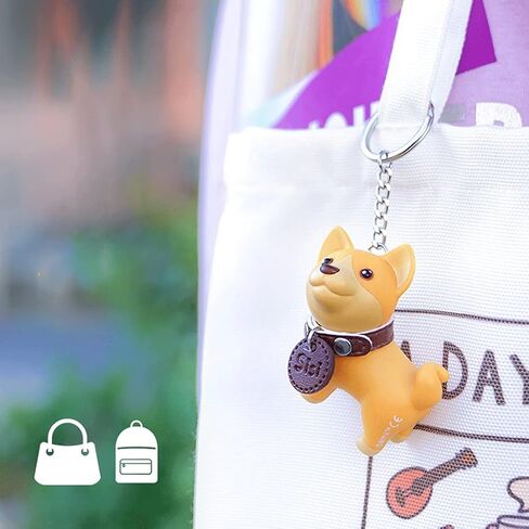 SNUGGLEUP Shiba Inu Keychain,Creative Couple Car Key Pendant With Key Ring Cute Dog Doll Personality School Bag Pendant Key Chains Girl Boy in Saudi Arabia