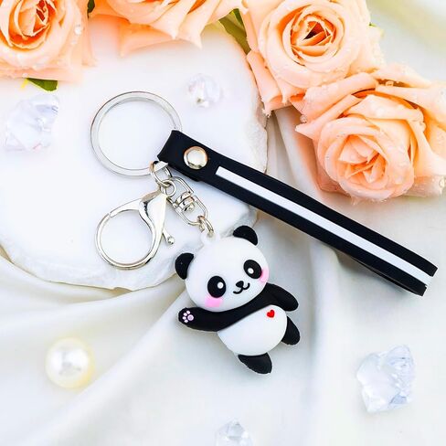 هدايا الباندا للنساء الباندا المفاتيح الباندا الهدايا للفتيات الباندا الملحقات kawaii حقيبة الظهر الملحقات سلسلة المفاتيح للفتيات مفتاح حقيبة الديكور مع السوار in Saudi Arabia