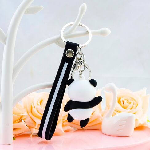 هدايا الباندا للنساء الباندا المفاتيح الباندا الهدايا للفتيات الباندا الملحقات kawaii حقيبة الظهر الملحقات سلسلة المفاتيح للفتيات مفتاح حقيبة الديكور مع السوار in Saudi Arabia