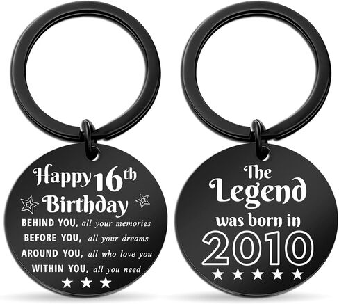 Sweet 16 Birthday Gifts for Girls Boys, 16th Happy Birthday Decorations for Men Women, Unique 16-18 Year Old Teen Boy Girl Bday Present - Born in 2010 Double-Sided Keychian with Inspirational Quotes in Saudi Arabia