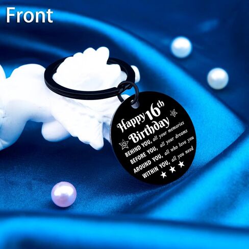 Sweet 16 Birthday Gifts for Girls Boys, 16th Happy Birthday Decorations for Men Women, Unique 16-18 Year Old Teen Boy Girl Bday Present - Born in 2010 Double-Sided Keychian with Inspirational Quotes in Saudi Arabia