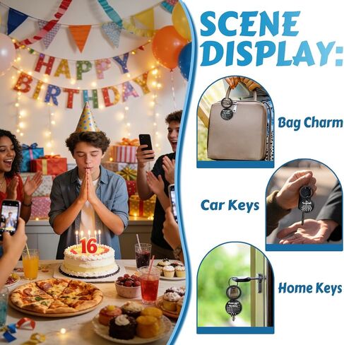 Sweet 16 Birthday Gifts for Girls Boys, 16th Happy Birthday Decorations for Men Women, Unique 16-18 Year Old Teen Boy Girl Bday Present - Born in 2010 Double-Sided Keychian with Inspirational Quotes in Saudi Arabia