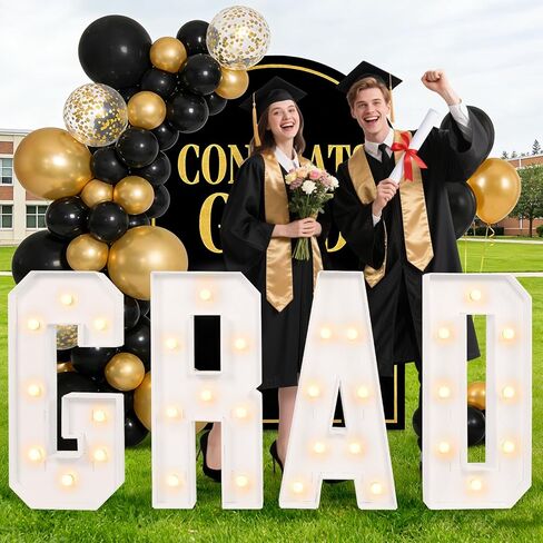 Marquee Light Up Numbers 2026, 3FT Large Number LED Lights Graduation Party Supplies, Giant DIY Pre-Cut Foam Board Set for Class of 2026 Prom Balloon New Year Christmas Birthday Wedding Back to School Decoration in Kuwait