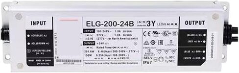 1pcs ELG-200-24B-3Y 24V8.4A dimming Constant Voltage LED Lighting Driver PFC Function AC-DC IP67 Power Supply in Saudi Arabia