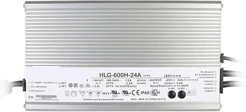 1pcs HLG-600H-24A 24V 25A 600W Constant Voltage Constant Current LED Driver IP65 Waterproof LED Power Supply in Saudi Arabia