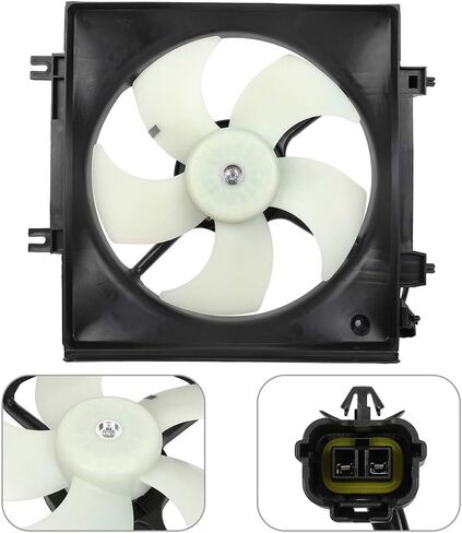 Radiator Cooling Fan Assembly Compatible with 2008-2011 for Subaru for Impreza 2.5L, Black&White Radiator Fan Direct Fit Replacement for Engine Cooling Fan in Saudi Arabia