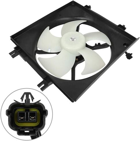 Radiator Cooling Fan Assembly Compatible with 2008-2011 for Subaru for Impreza 2.5L, Black&White Radiator Fan Direct Fit Replacement for Engine Cooling Fan in Saudi Arabia