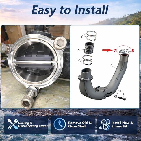 Exhaust Flapper Water Shutter with Grommets Compatible with MerCruiser Stern Drives 2.5L 3.0L 3.7L Engines Replace # 18-2727 60930 in Saudi Arabia