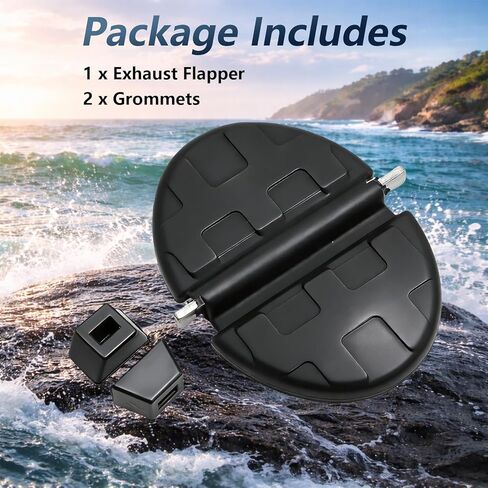Exhaust Flapper Water Shutter with Grommets Compatible with MerCruiser Stern Drives 2.5L 3.0L 3.7L Engines Replace # 18-2727 60930 in Saudi Arabia