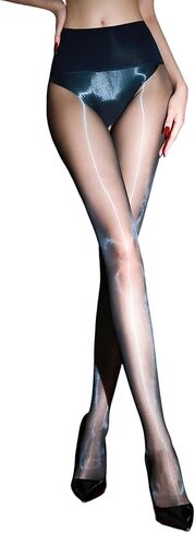 Women's Pantyhose, Two Tone Gradient Glossy Tights, Sexy Ultra Thin Seamless Mirror Finish Pantyhose in Kuwait