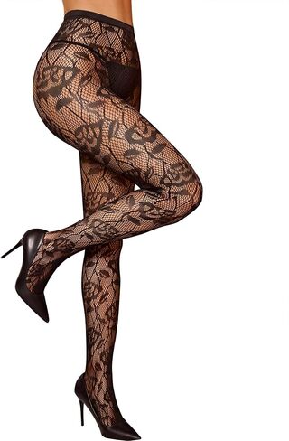 RSLOVE Women’s Patterned Fishnet Tights — Floral Lace Pantyhose Sexy Fashion Stockings One Size in Saudi Arabia