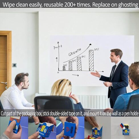 17.3"x393.7" White Board Paper Roll - Dry Erase Board Alternative,No Glue Static Cling White Board Sticker for Wall, Glass, School & Office | Easy-to-Install Portable Dry Erase Paper in Saudi Arabia
