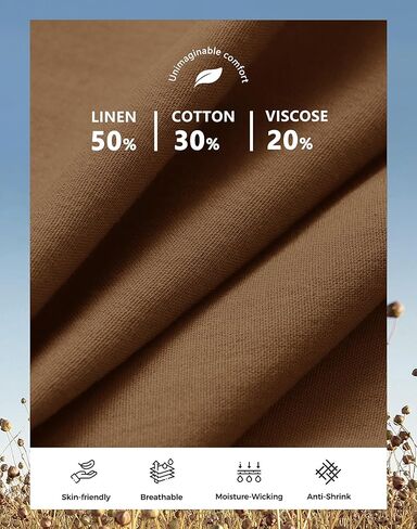 JWM Linen Dress Pants for Men Summer Casual Beach Lightweight Comfy Trousers Travel Vacasion Pants with Zipper Pocket 30" 32" in Kuwait