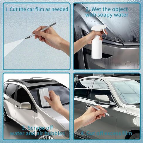 تشتمل مجموعة الأفلام المكونة من خمس قطع على مكشطة لباد ولباد إضافي وسكين نحت وخمس شفرات إضافية وزجاجة رذاذ سعة 300 مل. مناسبة لفيلم تلوين الزجاج، فيلم نافذة السيارة. in Kuwait