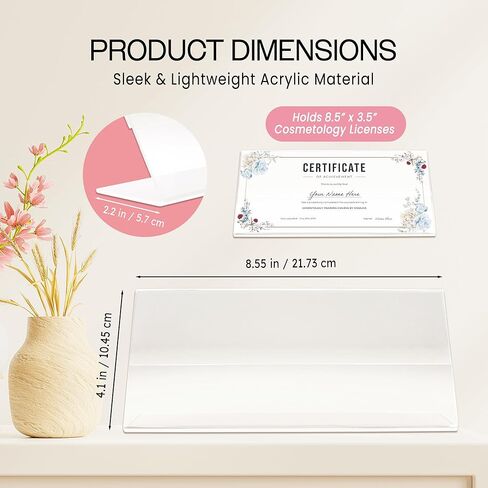 Beauticom Clear Acrylic License Holder for Cosmetology or Other Business (Quantity: 3 Pieces) in Kuwait